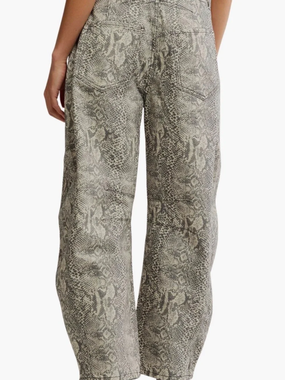 NWT Free People Printed Barrel Jeans, Size 31/US Size 12